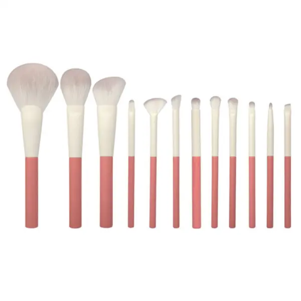 12PCs Pink&White Makeup Brush Set