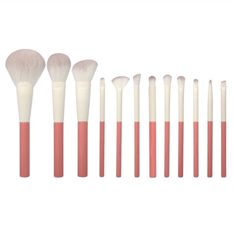 12PCs Pink&White Makeup Brush Set
