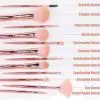 12PCs Rose Gold Makeup Brush Set - Image 3