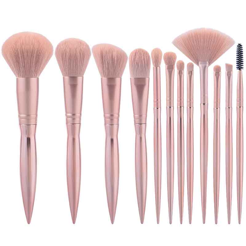 12PCs Rose Gold Makeup Brush Set