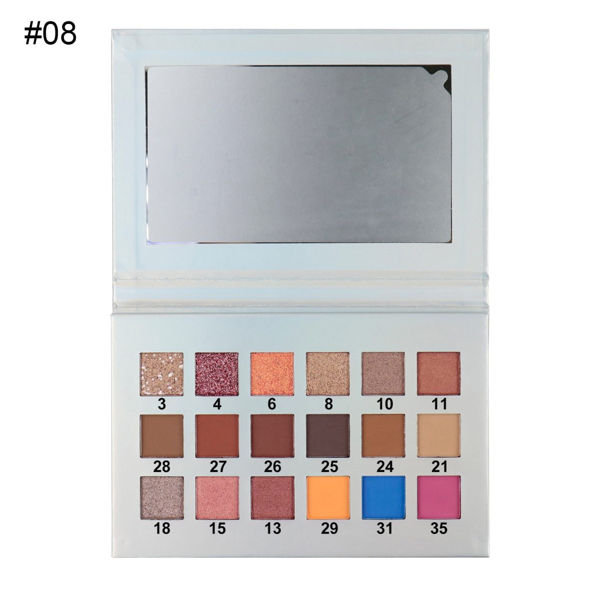 18 Shades Fixed Square Pan Holographic Eyeshadow Palette 2