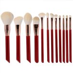 12PCs Red Makeup Brush Set