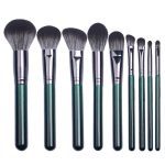 9PCs Green Makeup Brush Set