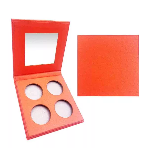 4 Shades DIY Round Pan Orange Eyeshadow Palette