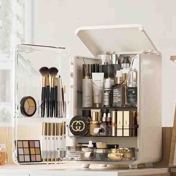 Vertical Lines Makeup Storage Cabinet